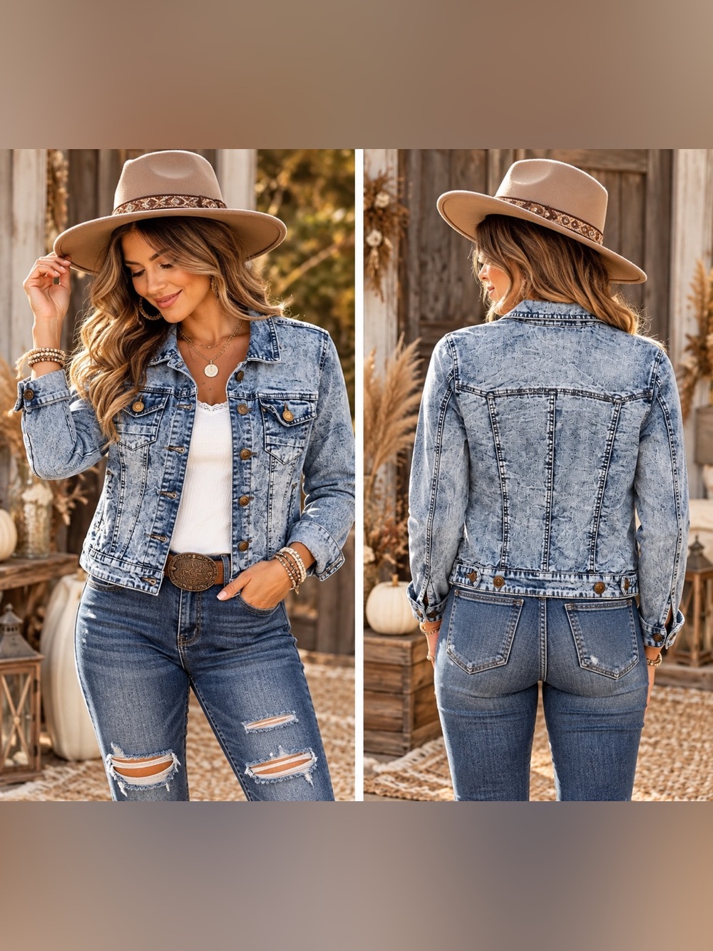 Dollhouse Light Acid Wash Blue Denim Jacket